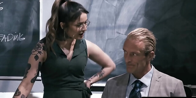 big cock,blowjob,brunette,deepthroat,hardcore,old,old man,taboo,tattooed,teacher